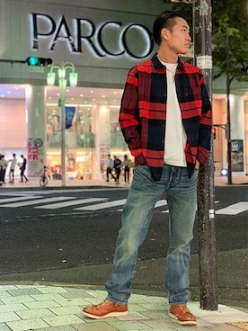 「501（ゴーマルイチ）のアイテム」を使った、リーバイス STAFF MENさん（メンズ・177cm）の秋コーディネート