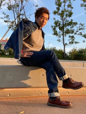 「501（ゴーマルイチ）のアイテム」を使った、リーバイス STAFF MENさん（メンズ・172cm）の秋コーディネート