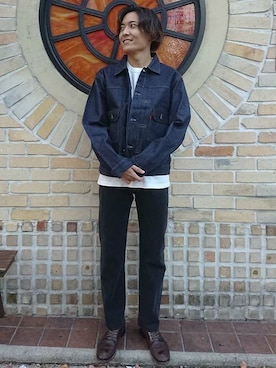 「LEVI'S VINTAGE CLOTHING（リーバイスビンテージクロージング）のアイテム（デニムジャケット）」を使った、リーバイス STAFF MENさん（メンズ・174cm）の秋コーディネート