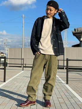 「Levi's RED（リーバイスレッド）のアイテム」を使った、リーバイス STAFF MENさん（メンズ・174cm）の冬コーディネート