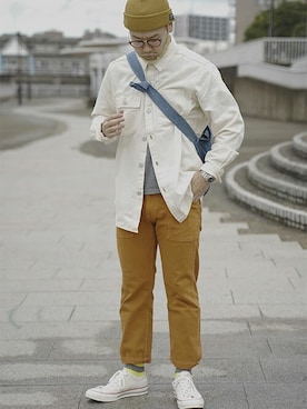 「Levi's RED（リーバイスレッド）のアイテム」を使った、リーバイス STAFF MENさん（メンズ・174cm）の冬コーディネート