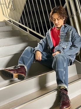 「Levi's RED（リーバイスレッド）のアイテム」を使った、リーバイス STAFF MENさん（メンズ・175cm）の冬コーディネート