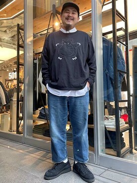 Levi's(R)RED RELAXED TAPER TROUSER LUNAR FADEを使ったメンズ人気