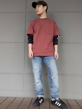 「リーバイス」｜リーバイス STAFF MENさん（メンズ・172cm）の春コーディネート