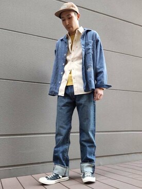 「Levi's RED（リーバイスレッド）のアイテム」を使った、リーバイス STAFF MENさん（メンズ・172cm）の春コーディネート