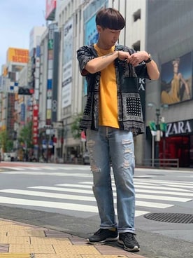 「リーバイス」｜リーバイス STAFF MENさん（メンズ・158cm）の春コーディネート