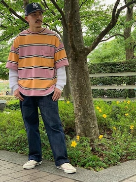 「LEVI'S VINTAGE CLOTHING（リーバイスビンテージクロージング）のアイテム（デニムパンツ）」を使った、リーバイス STAFF MENさん（メンズ・169cm）の春コーディネート