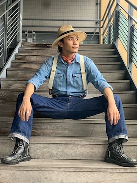 「リーバイス」｜リーバイス STAFF MENさん（メンズ・175cm）の春コーディネート