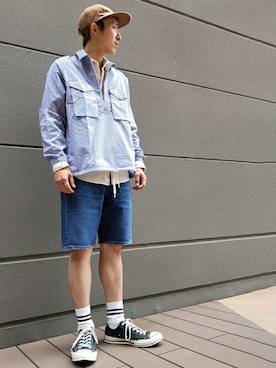 「Levi's RED（リーバイスレッド）のアイテム」を使った、リーバイス STAFF MENさん（メンズ・172cm）の夏コーディネート