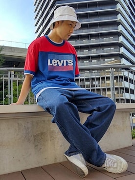 「Levi's（リーバイス）のアイテム（帽子）」を使った、リーバイス STAFF MENさん（メンズ・172cm）の夏コーディネート