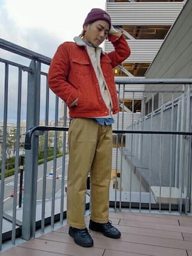 「Levi's（リーバイス）のアイテム（チノパンツ）」を使った、リーバイス STAFF MENさん（メンズ・171cm）の冬コーディネート