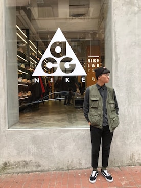 「Carhartt（カーハート）のアイテム（その他）」を使った、Yangさん（メンズ・174cm）の冬コーディネート