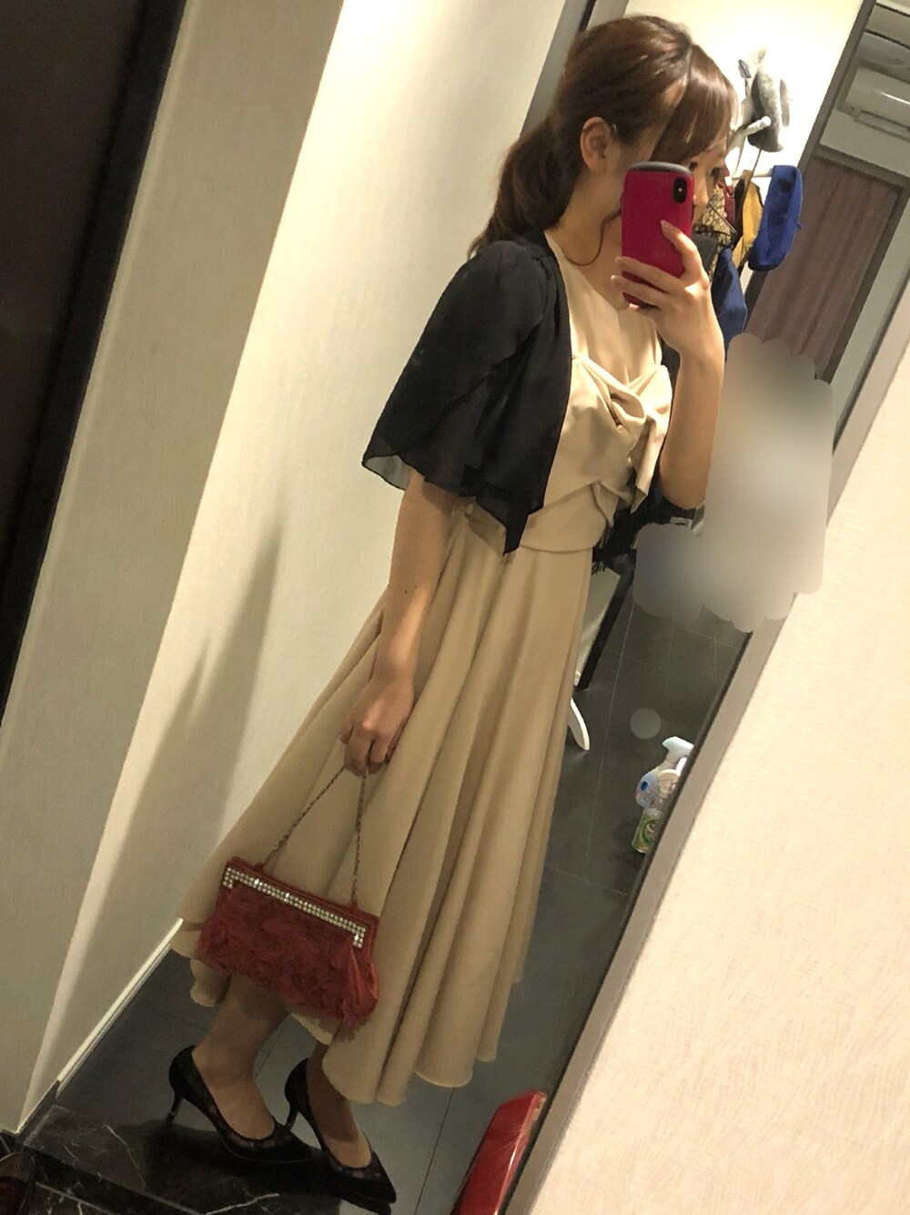 「結婚式、結婚式コーデ、結婚式ヘア」｜「DIANAのアイテム（パンプス、ブラック系）」を使った、ponzuさん（レディース・154cm）の冬コーディネートの1枚目の写真