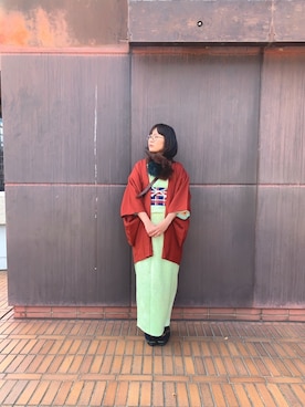 「着物」｜「アイテム（その他シューズ）」を使った、minamiemiさん（レディース・168cm）の冬コーディネート
