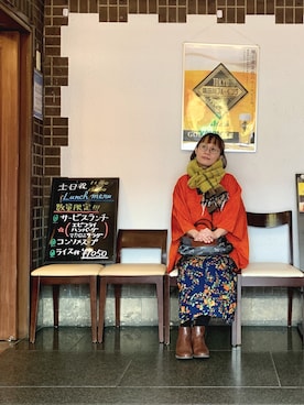 「着物」｜「アイテム（トートバッグ）」を使った、minamiemiさん（レディース・168cm）の冬コーディネート