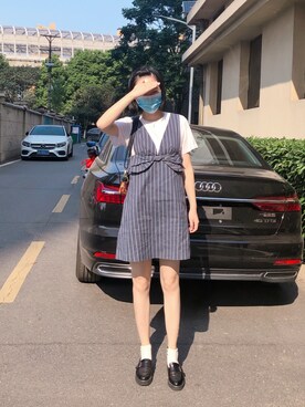 「アイテム（ワンピース/ドレス、シルバー系）」を使った、小唐0417さん（レディース・168cm）の夏コーディネート