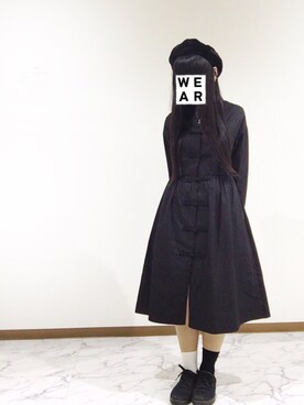 「アシンメトリー」｜「アイテム（シャツワンピース）」を使った、Ritsuさん（レディース・153cm）の秋コーディネート