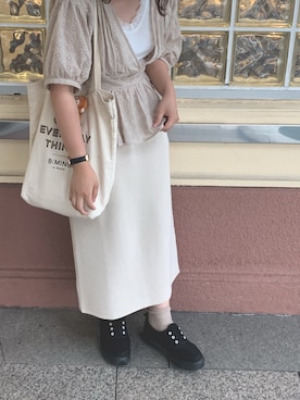 「BEAMS（ビームス）のアイテム（スリッポン）」を使った、ayanaさん（レディース・153cm）の夏コーディネート