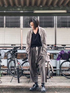 「RICK OWENS」｜「アイテム（その他シューズ）」を使った、yuriさん（メンズ・165cm）の夏コーディネート