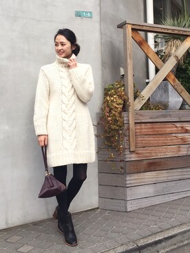 Hinaさん（レディース・156cm）の冬コーディネート