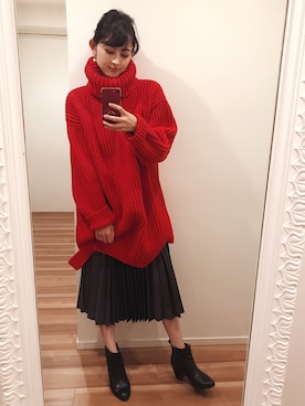 「BALENCIAGA」｜「アイテム（ブーティ）」を使った、Hinaさん（レディース・156cm）の秋コーディネート
