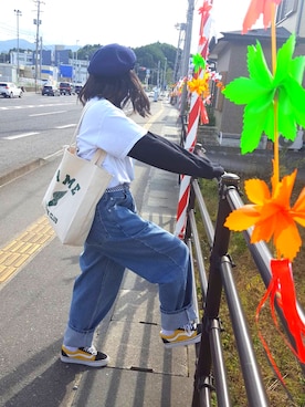 「SILVER TAB（シルバータブ）のアイテム」を使った、yAmさん（レディース・165cm）の秋コーディネート