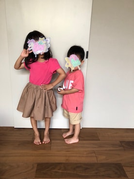 「BLUE BLUE（ブルーブルー）のアイテム（トップス）」を使った、ニコりん^ ^さん（キッズ・100cm）の夏コーディネート