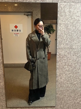 「JUNOAH」｜「アイテム（チェスターコート）」を使った、Kyokaさん（レディース・158cm）の冬コーディネート