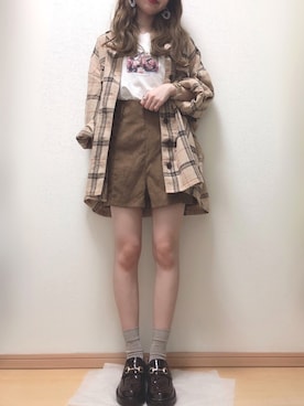 「AS KNOW AS PINKY（アズノゥアズピンキー）のアイテム（ローファー）」を使った、yuririn*さん（レディース・156cm）の夏コーディネート