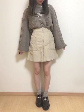 「AS KNOW AS PINKY（アズノゥアズピンキー）のアイテム（ローファー）」を使った、yuririn*さん（レディース・156cm）の秋コーディネート