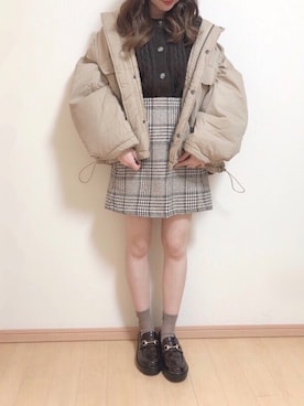 「AS KNOW AS PINKY（アズノゥアズピンキー）のアイテム（ローファー）」を使った、yuririn*さん（レディース・156cm）の冬コーディネート