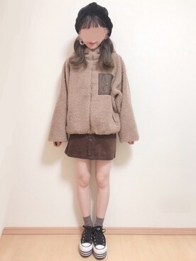 「ZOZOでしか買えない」｜「アイテム（ブルゾン）」を使った、yuririn*さん（レディース・156cm）の冬コーディネート