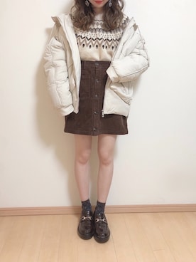 「SonnyLabel」｜「アイテム（ダウンジャケット/コート）」を使った、yuririn*さん（レディース・156cm）の冬コーディネート