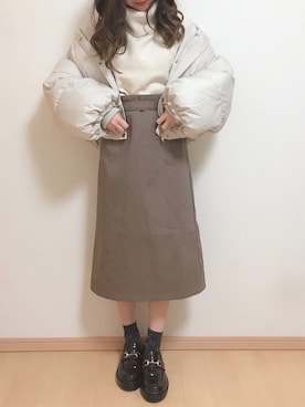 「AS KNOW AS PINKY（アズノゥアズピンキー）のアイテム（ローファー）」を使った、yuririn*さん（レディース・156cm）の冬コーディネート