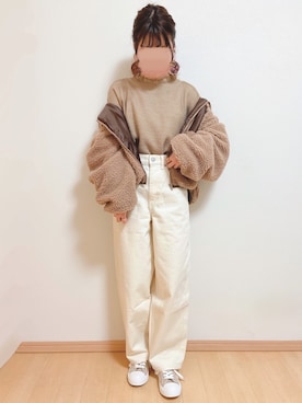 「ZOZOでしか買えない」｜「アイテム（ブルゾン）」を使った、yuririn*さん（レディース・156cm）の冬コーディネート
