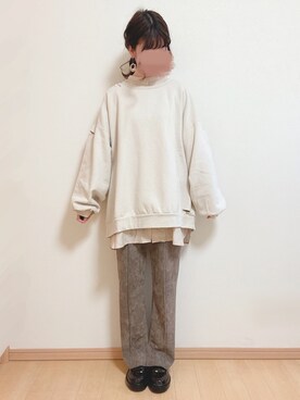 「AS KNOW AS PINKY（アズノゥアズピンキー）のアイテム（ローファー）」を使った、yuririn*さん（レディース・156cm）の冬コーディネート