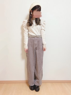 「AS KNOW AS PINKY（アズノゥアズピンキー）のアイテム（ローファー）」を使った、yuririn*さん（レディース・156cm）の冬コーディネート