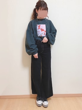 「ZOZOでしか買えない」｜「アイテム（スニーカー）」を使った、yuririn*さん（レディース・156cm）の春コーディネート