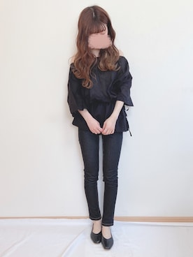 「SENSE OF PLACE by URBAN RESEARCH（センスオブプレイスバイアーバンリサーチ）のスクエアトウセンターシームフラットシューズ（パンプス）」を使った、yuririn*さん（レディース・156cm）の春コーディネート