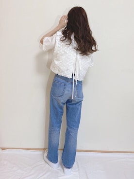 「ベスト×Tシャツ」｜「アイテム（その他）」を使った、yuririn*さん（レディース・156cm）の夏コーディネート