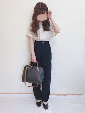 「SENSE OF PLACE by URBAN RESEARCH（センスオブプレイスバイアーバンリサーチ）のスクエアトウセンターシームフラットシューズ（パンプス）」を使った、yuririn*さん（レディース・156cm）の夏コーディネート