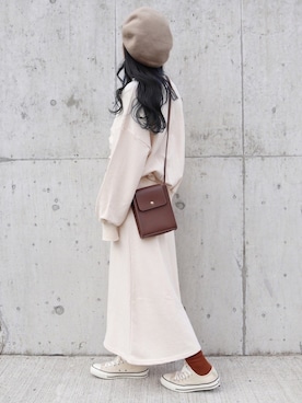 「アイテム（ハンチング/ベレー帽）」を使った、yuririn*さん（レディース・156cm）の秋コーディネート