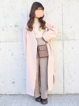 「one after another NICE CLAUP（ワンアフターアナザーナイスクラップ）のアイテム（スラックス、ブラウン系）」を使った、yuririn*さん（レディース・156cm）の秋コーディネート