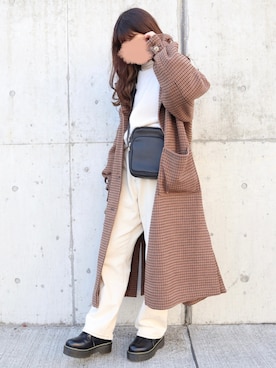 「ehka sopo（エヘカソポ）のアイテム（ステンカラーコート）」を使った、yuririn*さん（レディース・156cm）の冬コーディネート