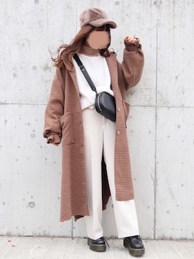 「ehka sopo（エヘカソポ）のアイテム（ステンカラーコート）」を使った、yuririn*さん（レディース・156cm）の冬コーディネート