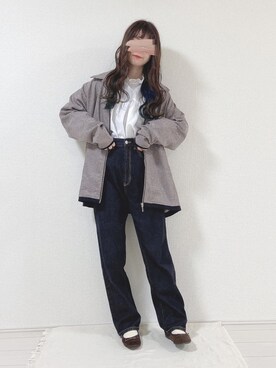 yuririn*さんの「ファッションインフルエンサー こーせ - パイピングオープンカラーシャツジャケット　made in INTER FACTORY」を使ったコーディネート