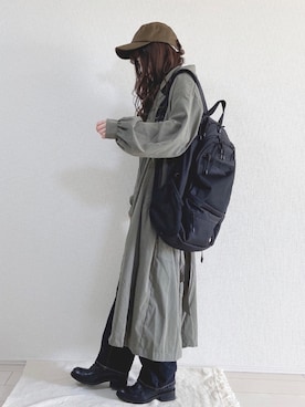 「kutir（クティール）のアイテム（トレンチコート）」を使った、yuririn*さん（レディース・156cm）の冬コーディネート