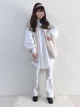 「one after another NICE CLAUP（ワンアフターアナザーナイスクラップ）のアイテム（カチューシャ、ブラウン系）」を使った、yuririn*さん（レディース・156cm）の冬コーディネート