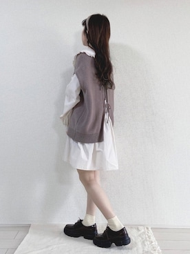 「one after another NICE CLAUP（ワンアフターアナザーナイスクラップ）のアイテム（カチューシャ、ブラウン系）」を使った、yuririn*さん（レディース・156cm）の冬コーディネート