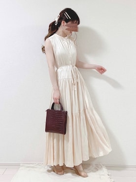 「EVOL（イーボル）の21SS春夏新作【EVOL】チュールクリアヒールパンプス IQ9517（パンプス）」を使った、yuririn*さん（レディース・156cm）の春コーディネート